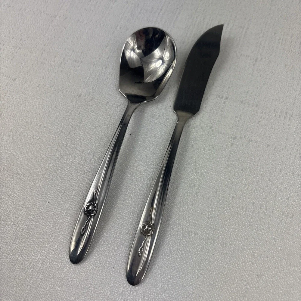 Sears Roebuck Provincial Rose Sugar‎ Spoon & Butter Knife
